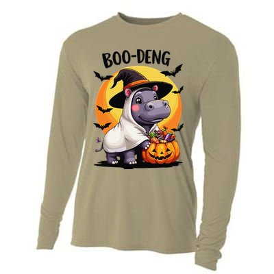 Moo Deng Halloween Boo Deng Costume Moodeng Hippo Cooling Performance Long Sleeve Crew