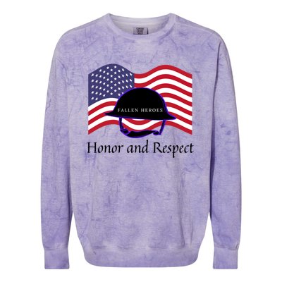 Memorial Day Honor And Respect Our Fallen Heroes Great Gift Colorblast Crewneck Sweatshirt