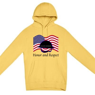 Memorial Day Honor And Respect Our Fallen Heroes Great Gift Premium Pullover Hoodie