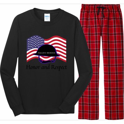 Memorial Day Honor And Respect Our Fallen Heroes Great Gift Long Sleeve Pajama Set