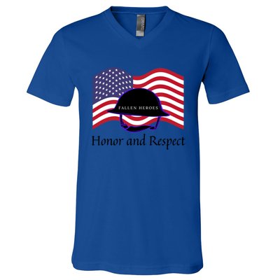 Memorial Day Honor And Respect Our Fallen Heroes Great Gift V-Neck T-Shirt