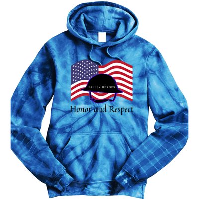 Memorial Day Honor And Respect Our Fallen Heroes Great Gift Tie Dye Hoodie