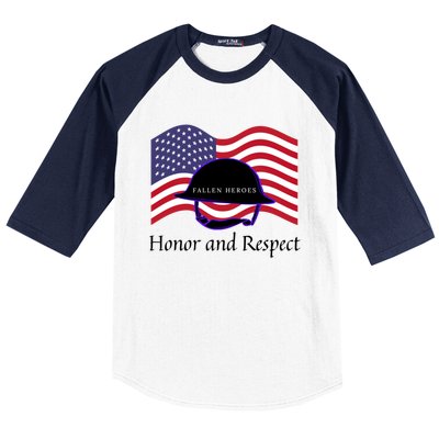 Memorial Day Honor And Respect Our Fallen Heroes Great Gift Baseball Sleeve Shirt