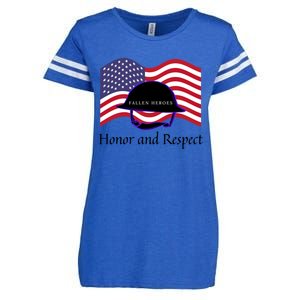 Memorial Day Honor And Respect Our Fallen Heroes Great Gift Enza Ladies Jersey Football T-Shirt