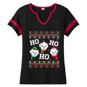 Morkie Dog Ho Ho Ho Merry Christmas Day Dad Mom Ugly Sweat Cool Gift Ladies Halftime Notch Neck Tee