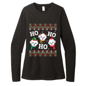 Morkie Dog Ho Ho Ho Merry Christmas Day Dad Mom Ugly Sweat Cool Gift Womens CVC Long Sleeve Shirt