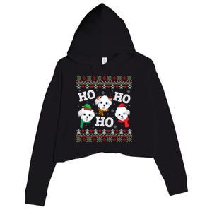 Morkie Dog Ho Ho Ho Merry Christmas Day Dad Mom Ugly Sweat Cool Gift Crop Fleece Hoodie