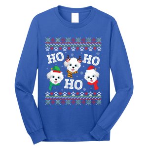 Morkie Dog Ho Ho Ho Merry Christmas Day Dad Mom Ugly Sweat Cool Gift Long Sleeve Shirt