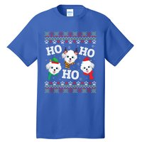 Morkie Dog Ho Ho Ho Merry Christmas Day Dad Mom Ugly Sweat Cool Gift Tall T-Shirt