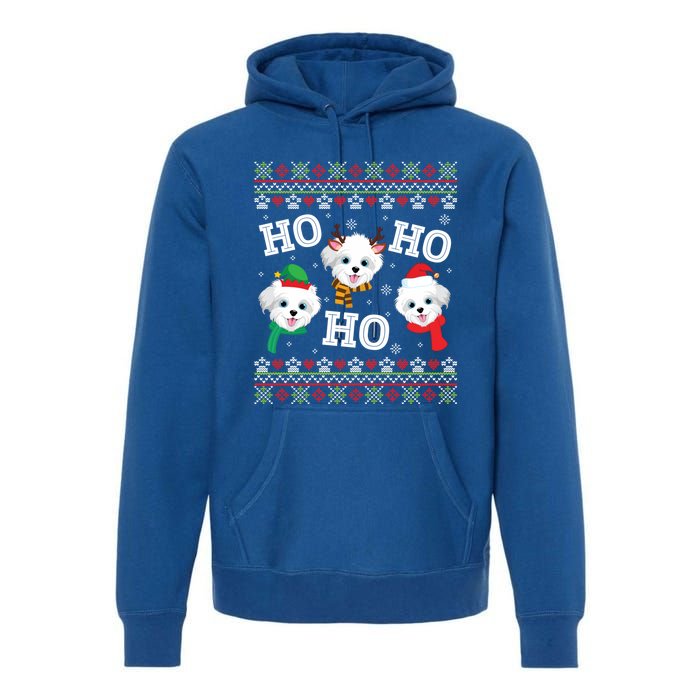 Morkie Dog Ho Ho Ho Merry Christmas Day Dad Mom Ugly Sweat Cool Gift Premium Hoodie