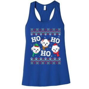 Morkie Dog Ho Ho Ho Merry Christmas Day Dad Mom Ugly Sweat Cool Gift Women's Racerback Tank