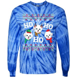 Morkie Dog Ho Ho Ho Merry Christmas Day Dad Mom Ugly Sweat Cool Gift Tie-Dye Long Sleeve Shirt