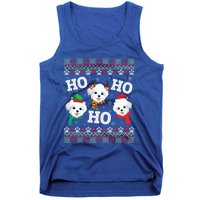 Morkie Dog Ho Ho Ho Merry Christmas Day Dad Mom Ugly Sweat Cool Gift Tank Top