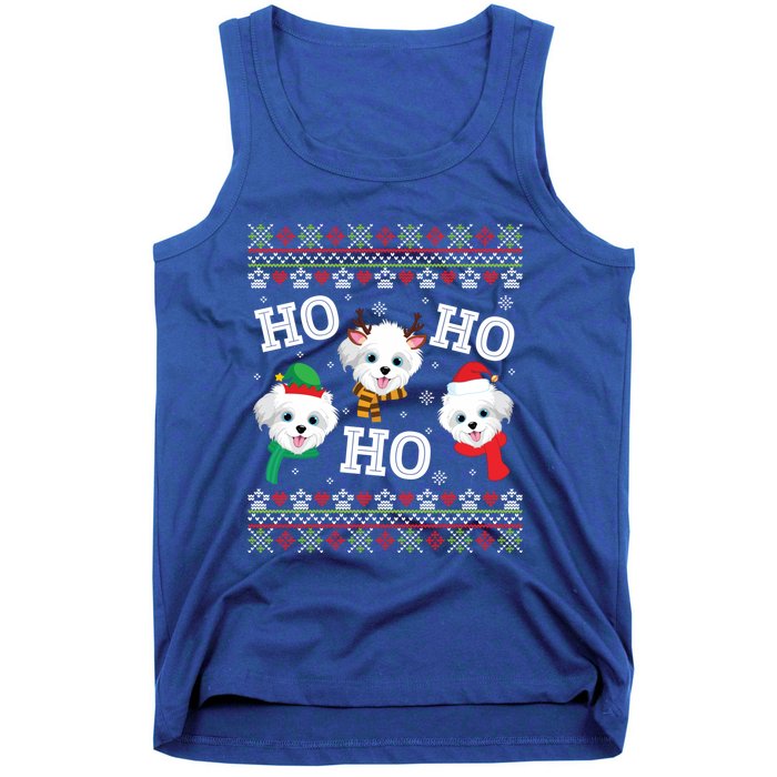 Morkie Dog Ho Ho Ho Merry Christmas Day Dad Mom Ugly Sweat Cool Gift Tank Top