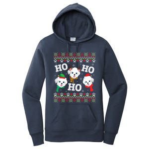 Morkie Dog Ho Ho Ho Merry Christmas Day Dad Mom Ugly Sweat Cool Gift Women's Pullover Hoodie