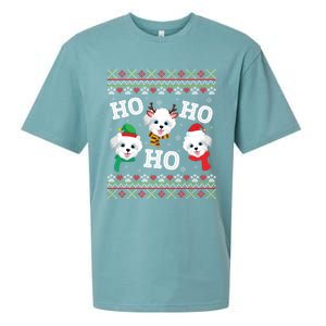 Morkie Dog Ho Ho Ho Merry Christmas Day Dad Mom Ugly Sweat Cool Gift Sueded Cloud Jersey T-Shirt