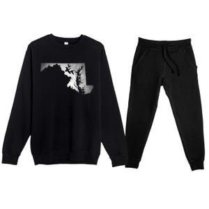 Maryland Duck Hunting Gift Premium Crewneck Sweatsuit Set