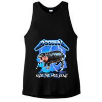 Moo Deng Hippo Ride The Moo Deng Ladies PosiCharge Tri-Blend Wicking Tank