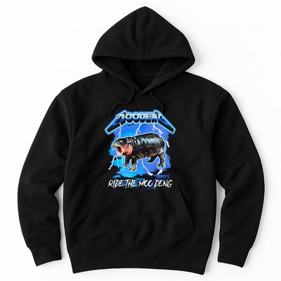 Moo Deng Hippo Ride The Moo Deng Hoodie