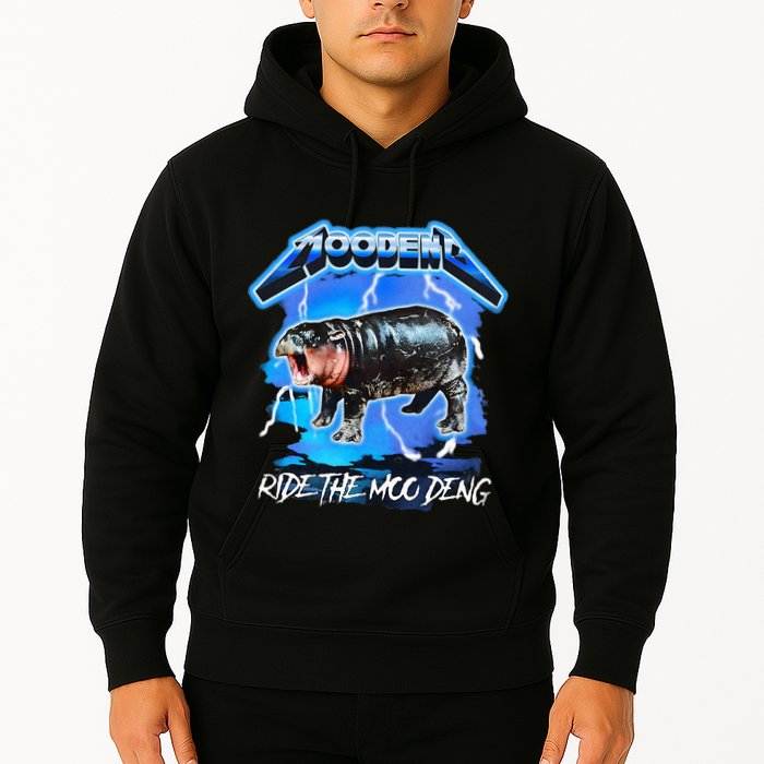 Moo Deng Hippo Ride The Moo Deng Hoodie