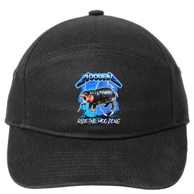 Moo Deng Hippo Ride The Moo Deng 7-Panel Snapback Hat