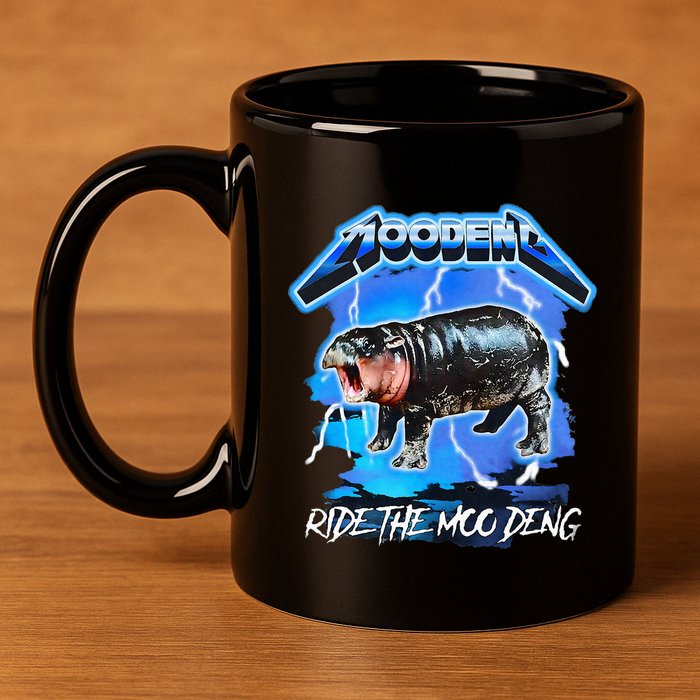 Moo Deng Hippo Ride The Moo Deng 11oz C Handle Ceramic Mug