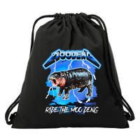 Moo Deng Hippo Ride The Moo Deng Drawstring Bag