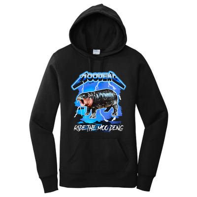 Moo Deng Hippo Ride The Moo Deng Women's Pullover Hoodie