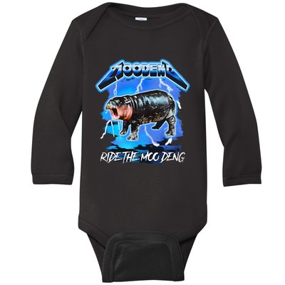 Moo Deng Hippo Ride The Moo Deng Baby Long Sleeve Bodysuit