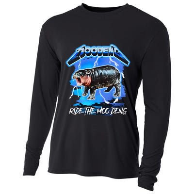 Moo Deng Hippo Ride The Moo Deng Cooling Performance Long Sleeve Crew