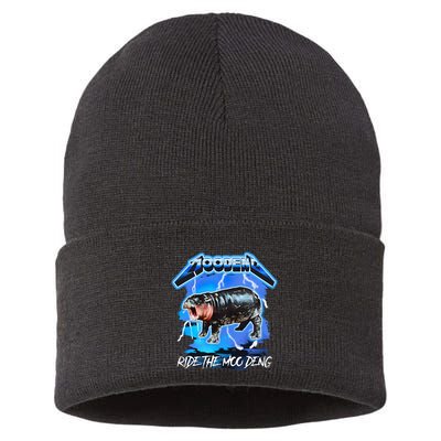 Moo Deng Hippo Ride The Moo Deng Sustainable Knit Beanie