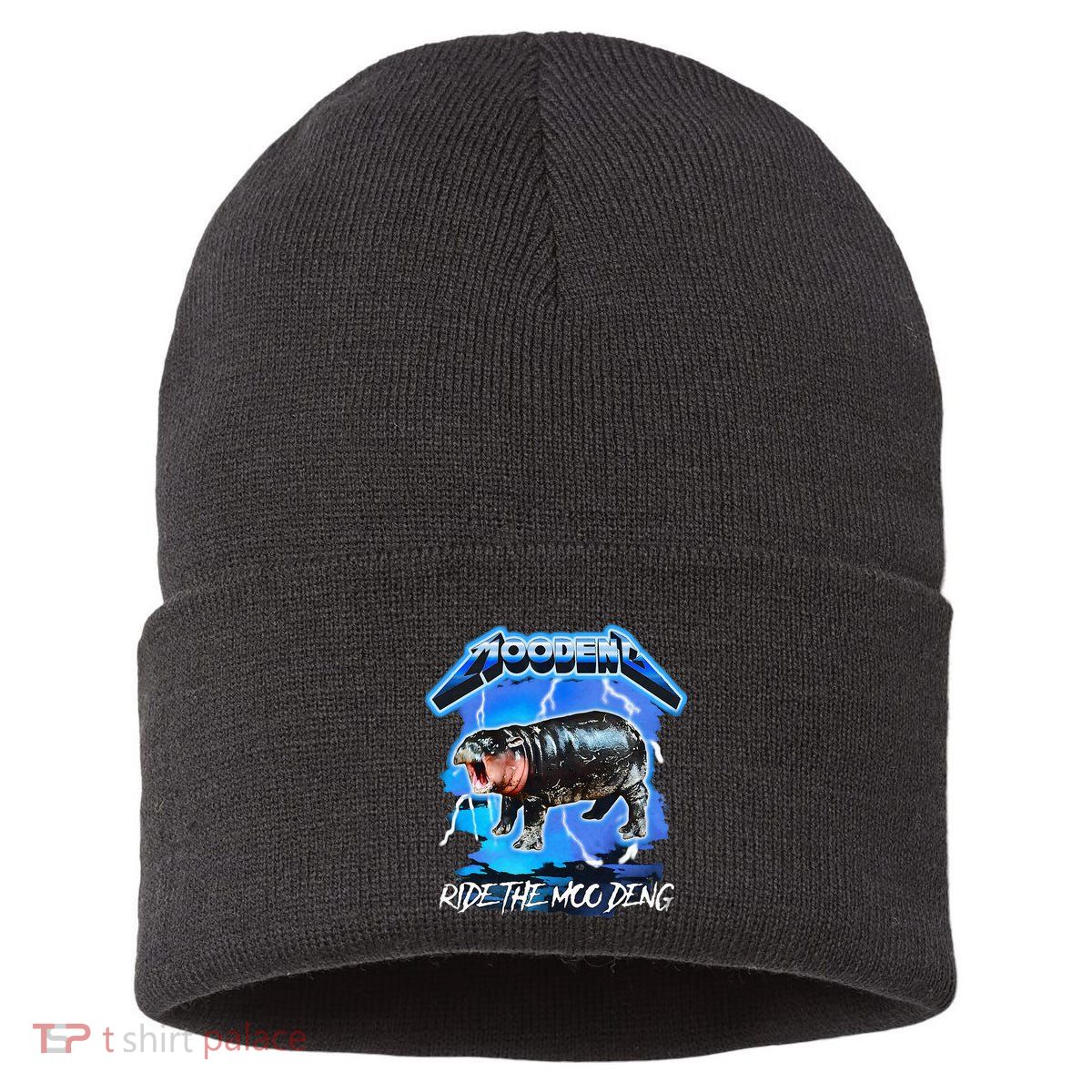 Moo Deng Hippo Ride The Moo Deng Sustainable Knit Beanie
