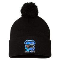 Moo Deng Hippo Ride The Moo Deng Pom Pom 12in Knit Beanie