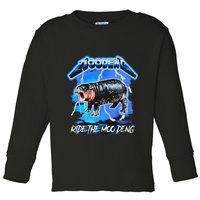 Moo Deng Hippo Ride The Moo Deng Toddler Long Sleeve Shirt