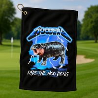 Moo Deng Hippo Ride The Moo Deng Golf Towel