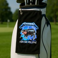 Moo Deng Hippo Ride The Moo Deng Golf Towel