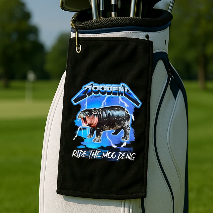 Moo Deng Hippo Ride The Moo Deng Golf Towel