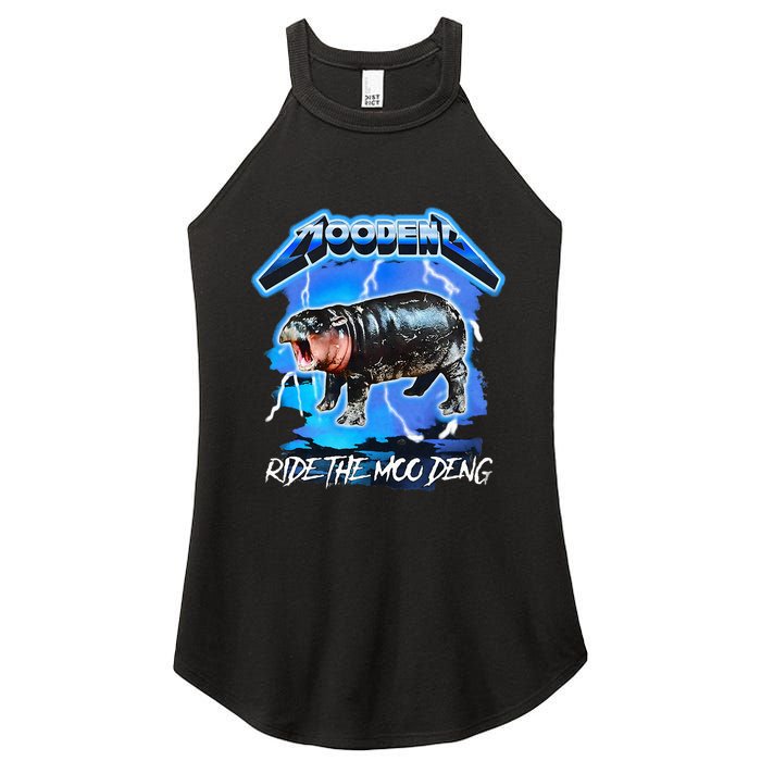Moo Deng Hippo Ride The Moo Deng Women's Perfect Tri Rocker Tank