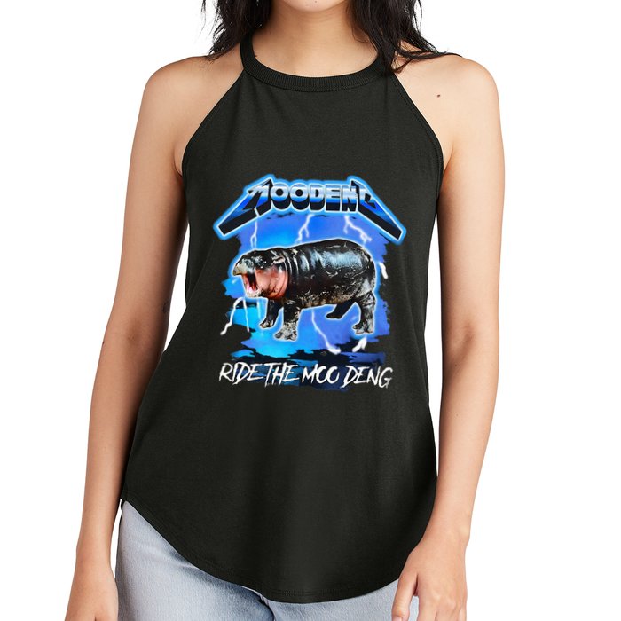 Moo Deng Hippo Ride The Moo Deng Women's Perfect Tri Rocker Tank