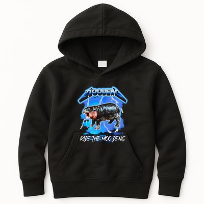 Moo Deng Hippo Ride The Moo Deng Kids Hoodie