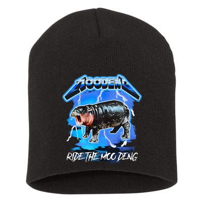 Moo Deng Hippo Ride The Moo Deng Short Acrylic Beanie