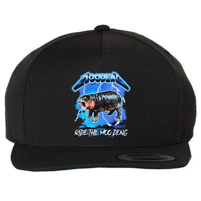Moo Deng Hippo Ride The Moo Deng Wool Snapback Cap