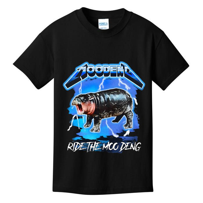 Moo Deng Hippo Ride The Moo Deng Kids T-Shirt