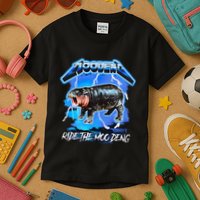 Moo Deng Hippo Ride The Moo Deng Kids T-Shirt