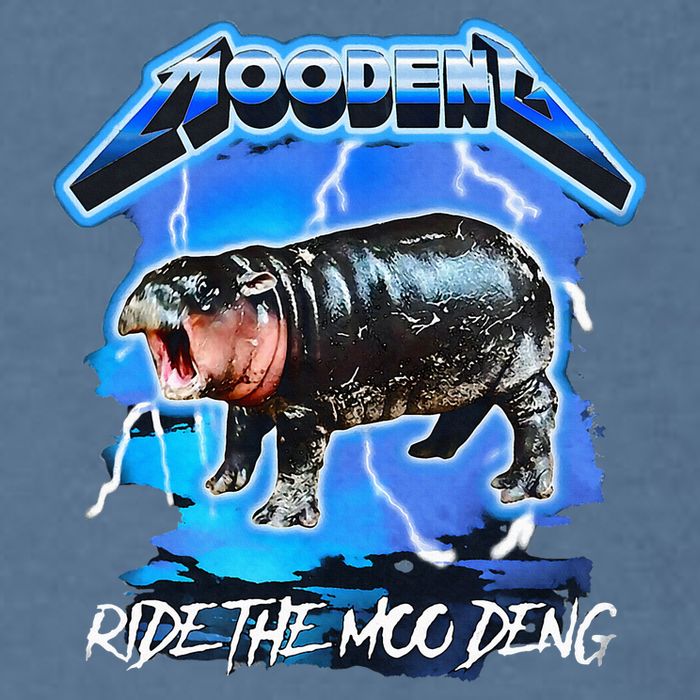Moo Deng Hippo Ride The Moo Deng Garment-Dyed Sweatshirt