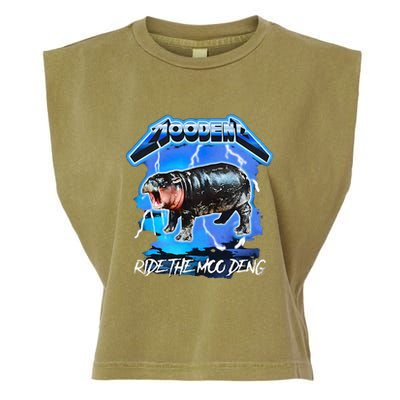Moo Deng Hippo Ride The Moo Deng Garment-Dyed Women's Muscle Tee