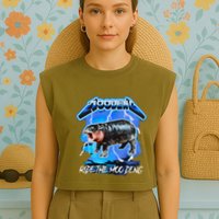 Moo Deng Hippo Ride The Moo Deng Garment-Dyed Women's Muscle Tee