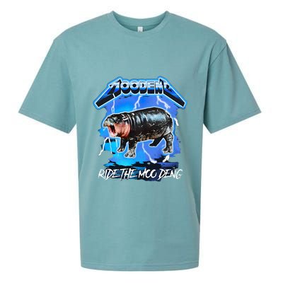 Moo Deng Hippo Ride The Moo Deng Sueded Cloud Jersey T-Shirt