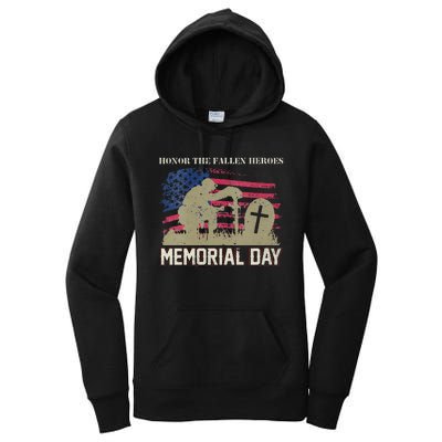 Memorial Day Honor The Fallen Heroes US Veteran Women's Pullover Hoodie