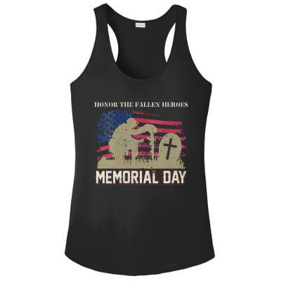 Memorial Day Honor The Fallen Heroes US Veteran Ladies PosiCharge Competitor Racerback Tank